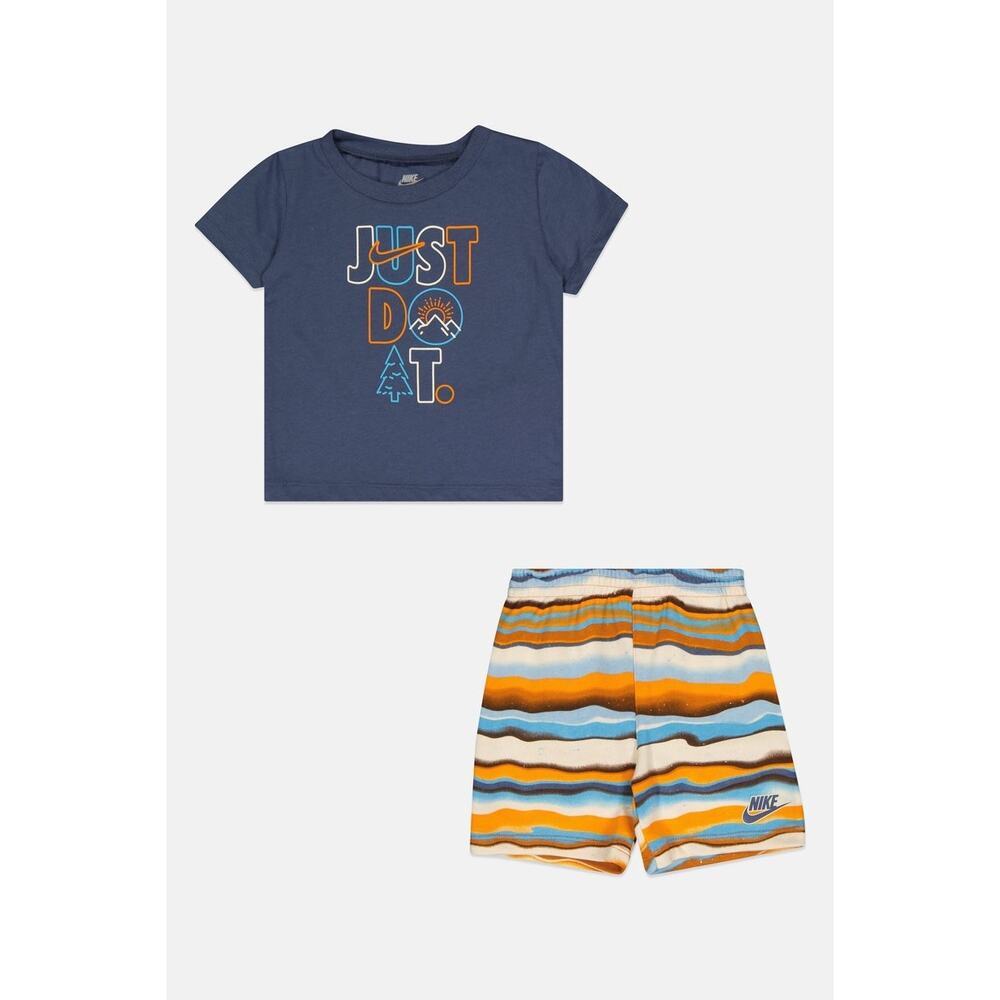 Nike Boy 2 Pieces Short Sleeve T-Shirt And Shorts, Multicolor 12M - Picture 1 of 4